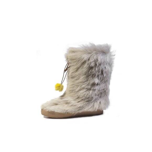Kate Spade Yeti Boots Size 7 ITALIAN Womens 7 Boots Blonde Fur Snow Boots - Picture 3 of 7